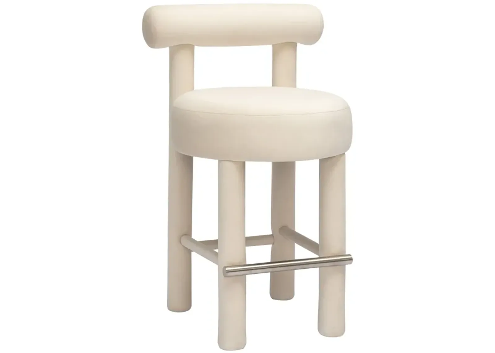 Carmel Cream Velvet Counter Stool