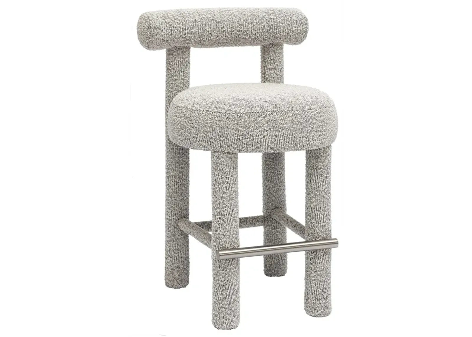 Carmel Black & White Performance Boucle Counter Stool