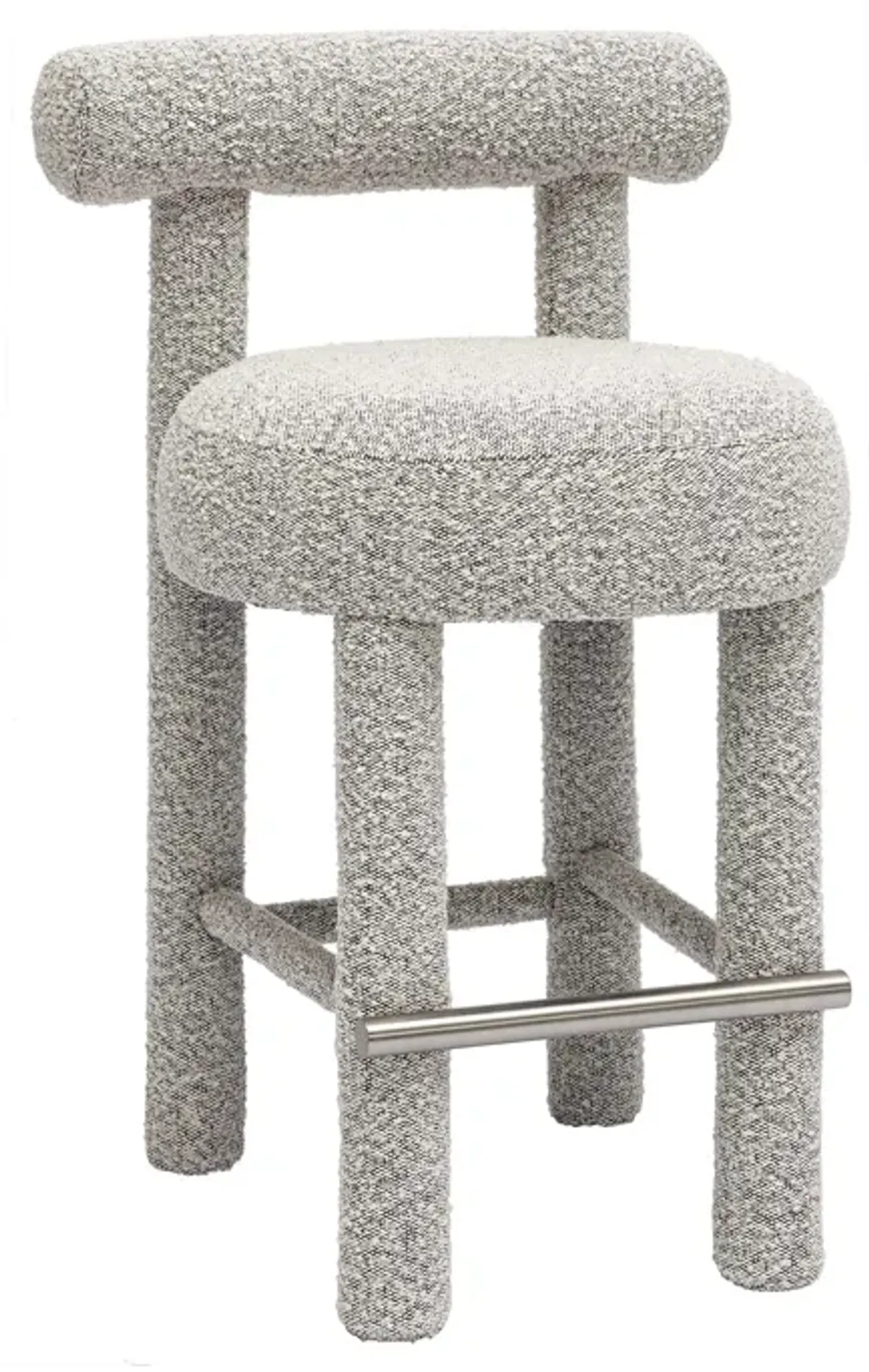 Carmel Black & White Performance Boucle Counter Stool