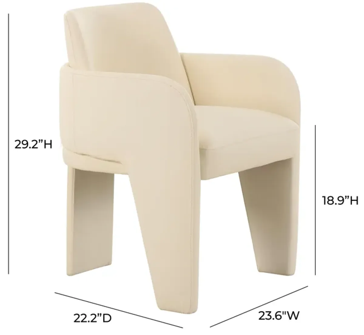 Leo Cream Performance Vegan Leather Dining Chair