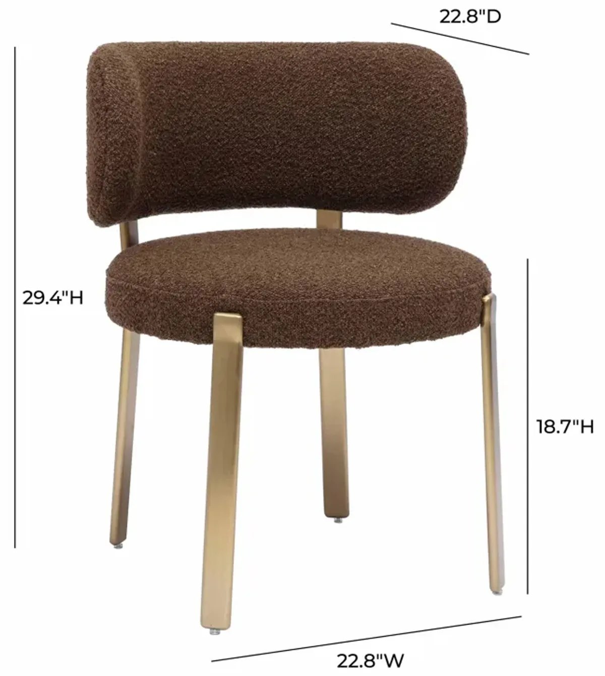 Margaret Chocolate Brown Performance Boucle Dining Chair