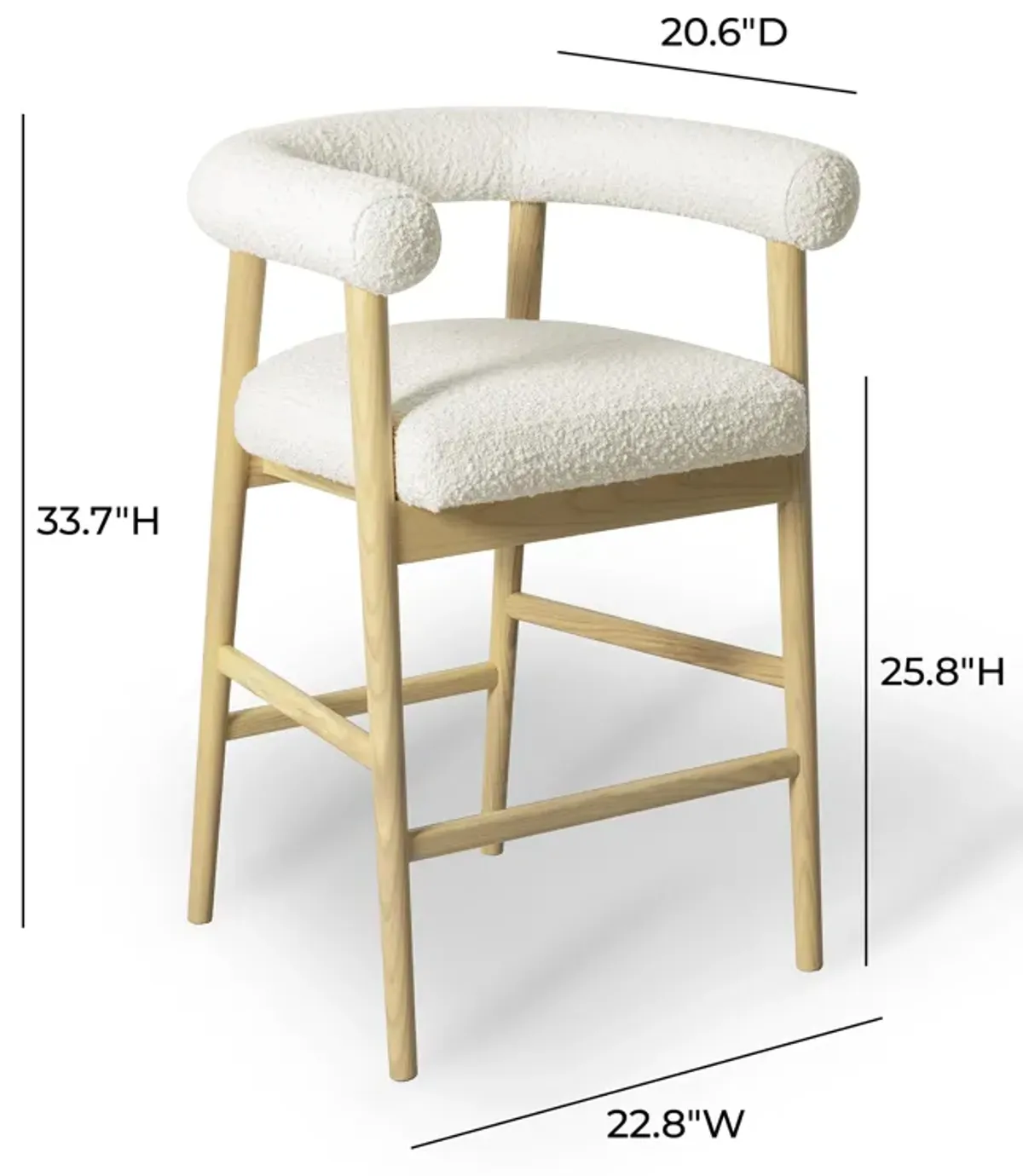 Spara Cream Performance Boucle Counter Stool