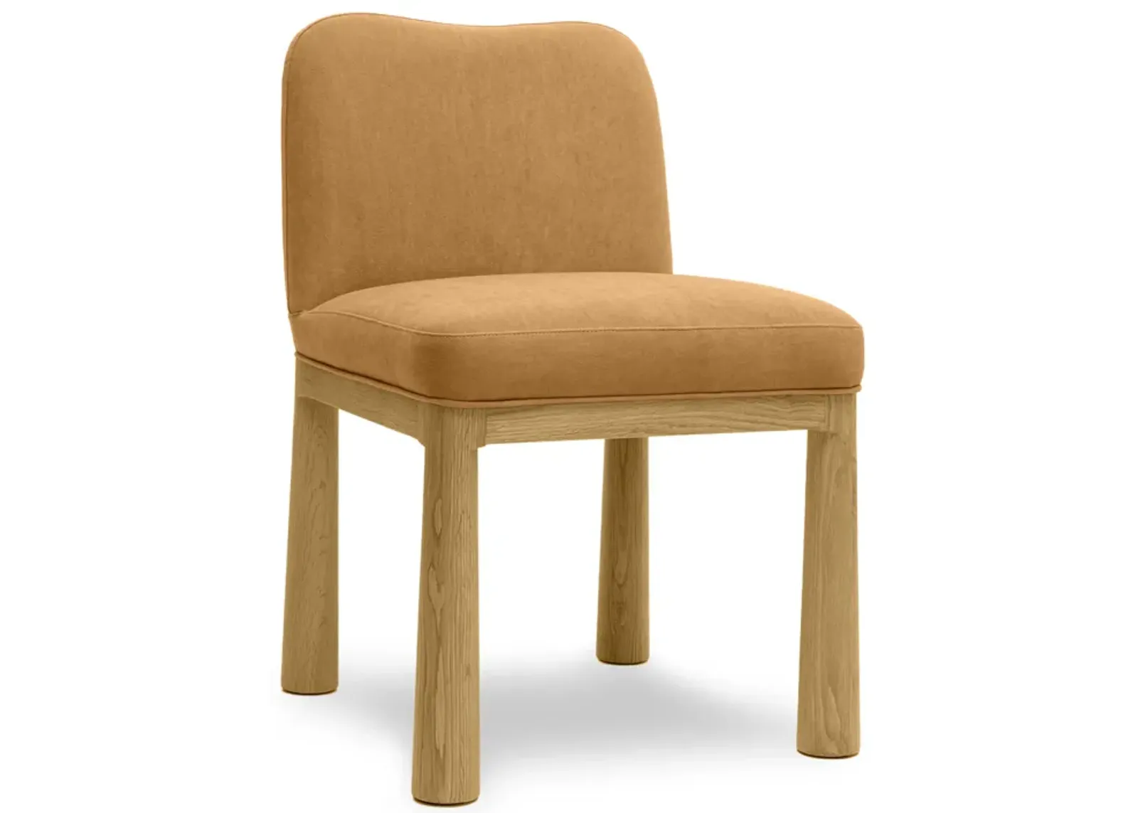 Tiara Cognac Performance Velvet Oak Dining Chair