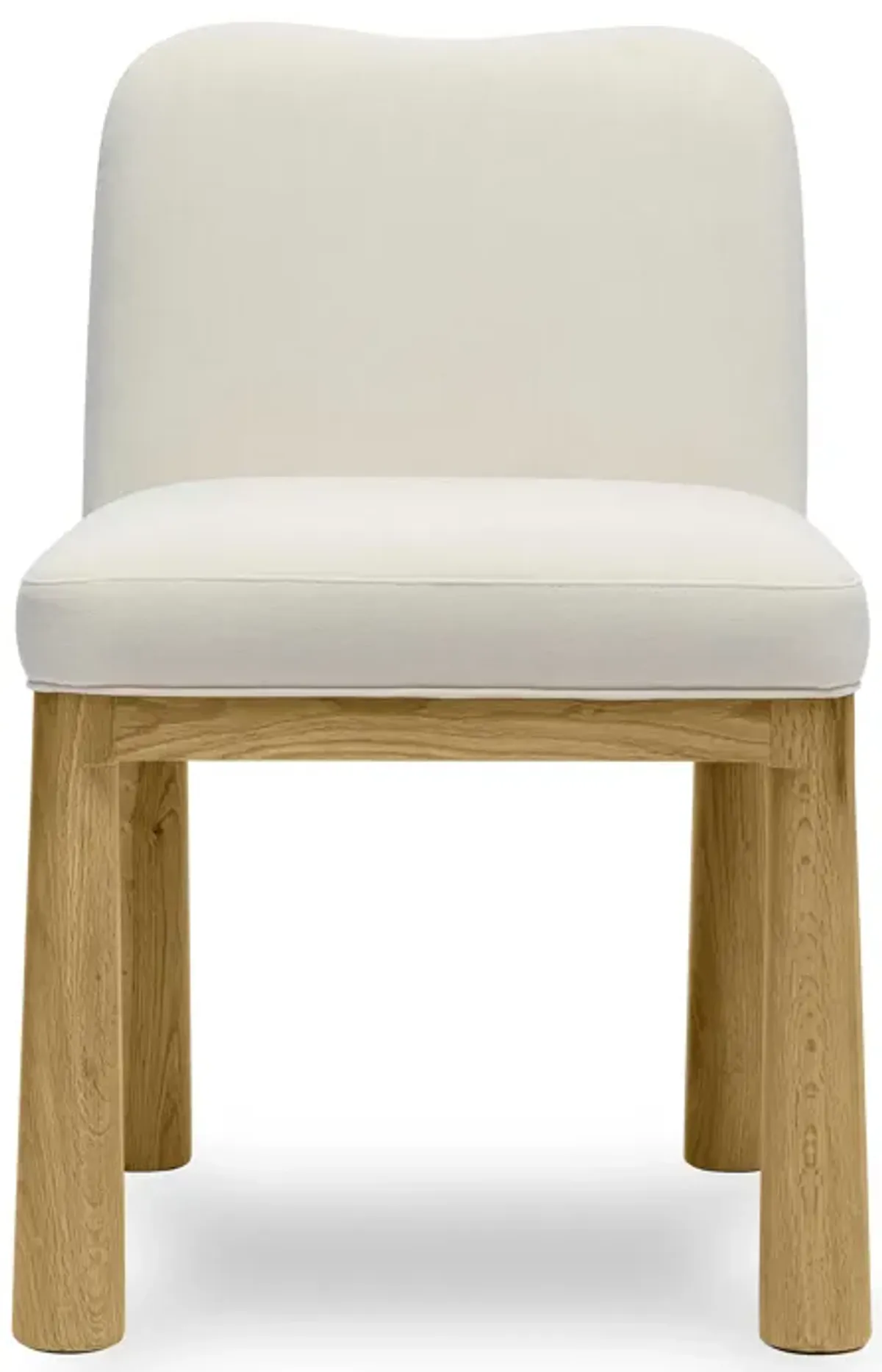 Tiara Cream Performance Velvet Oak Dining Chair
