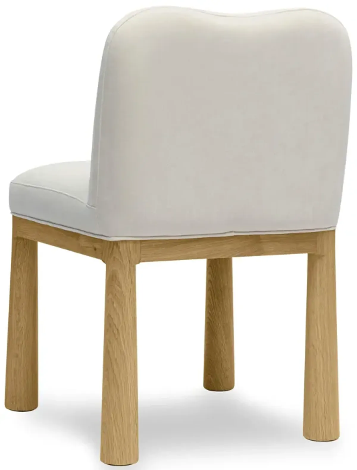 Tiara Cream Performance Velvet Oak Dining Chair