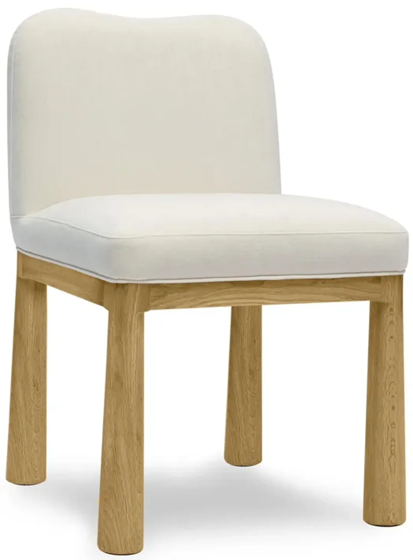 Tiara Cream Performance Velvet Oak Dining Chair