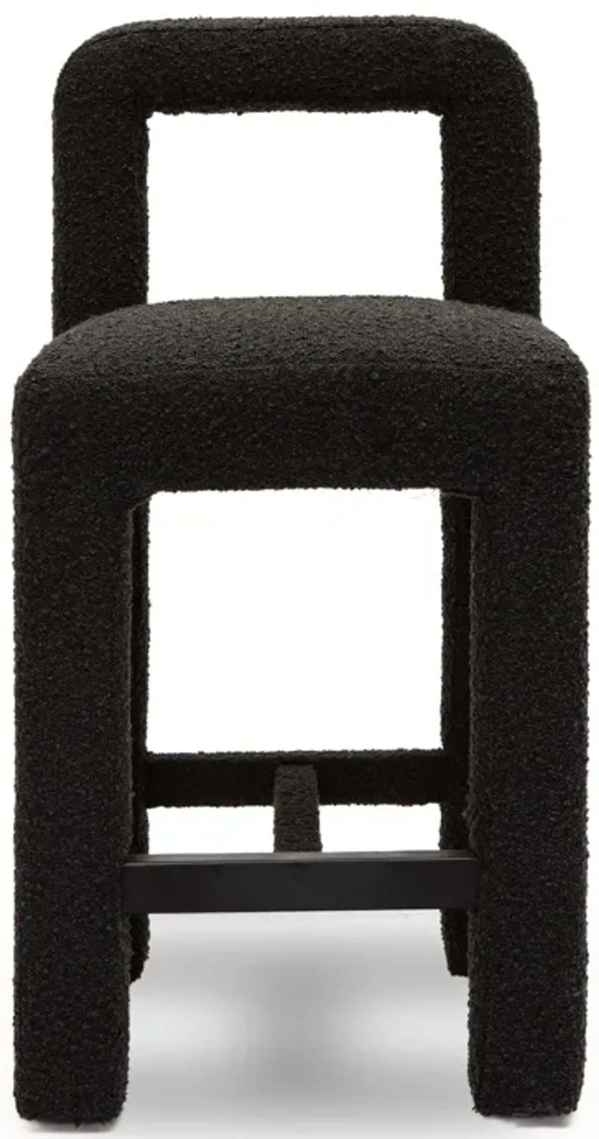 Hazel Black Boucle Counter Stool