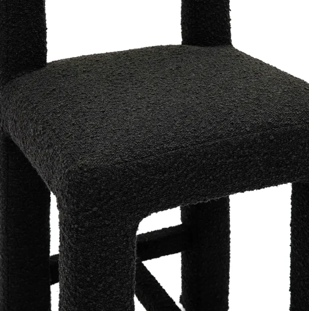 Hazel Black Boucle Counter Stool