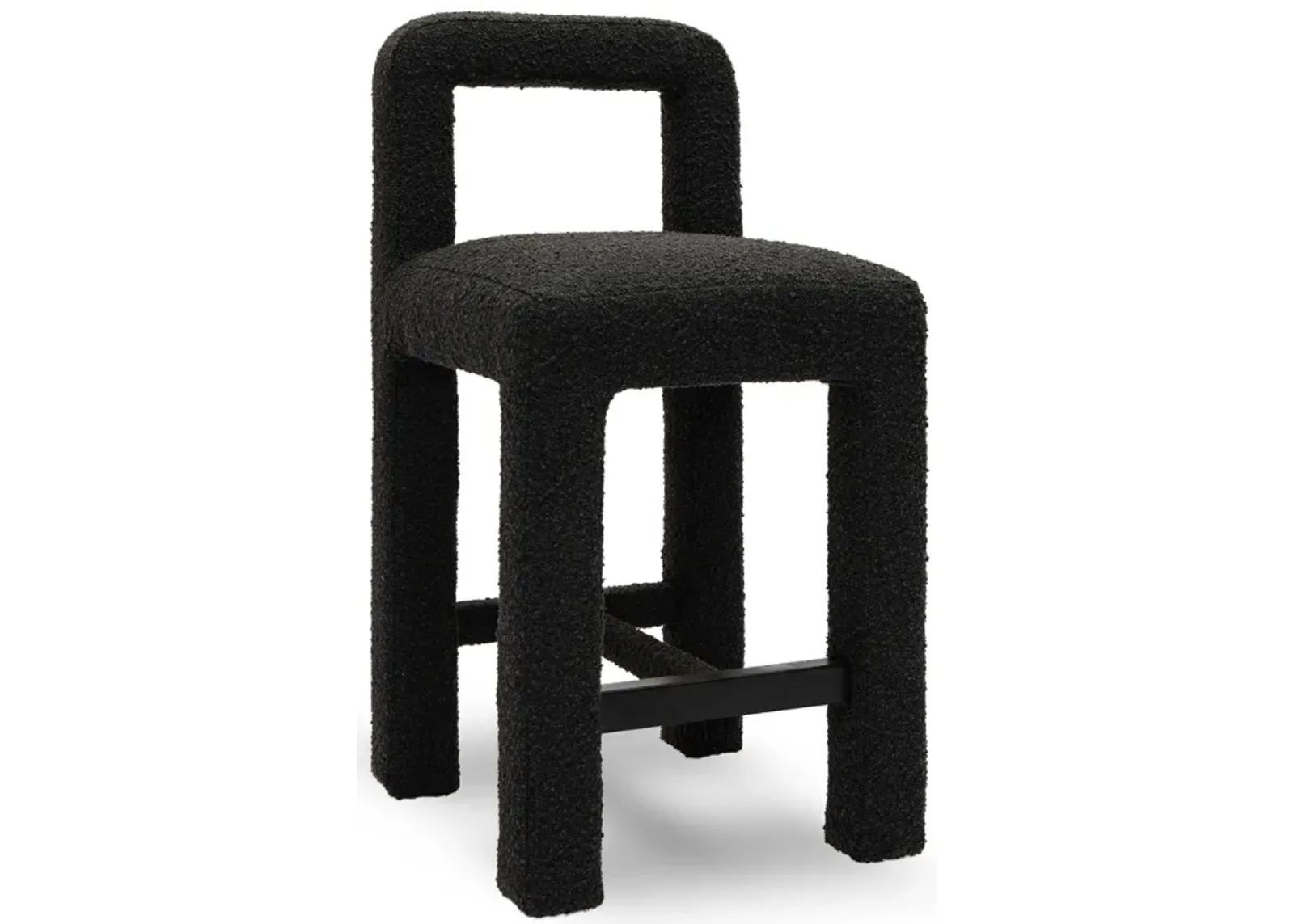 Hazel Black Boucle Counter Stool