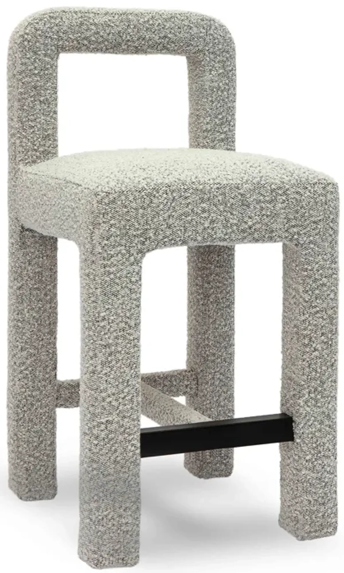 Hazel Grey Boucle Counter Stool