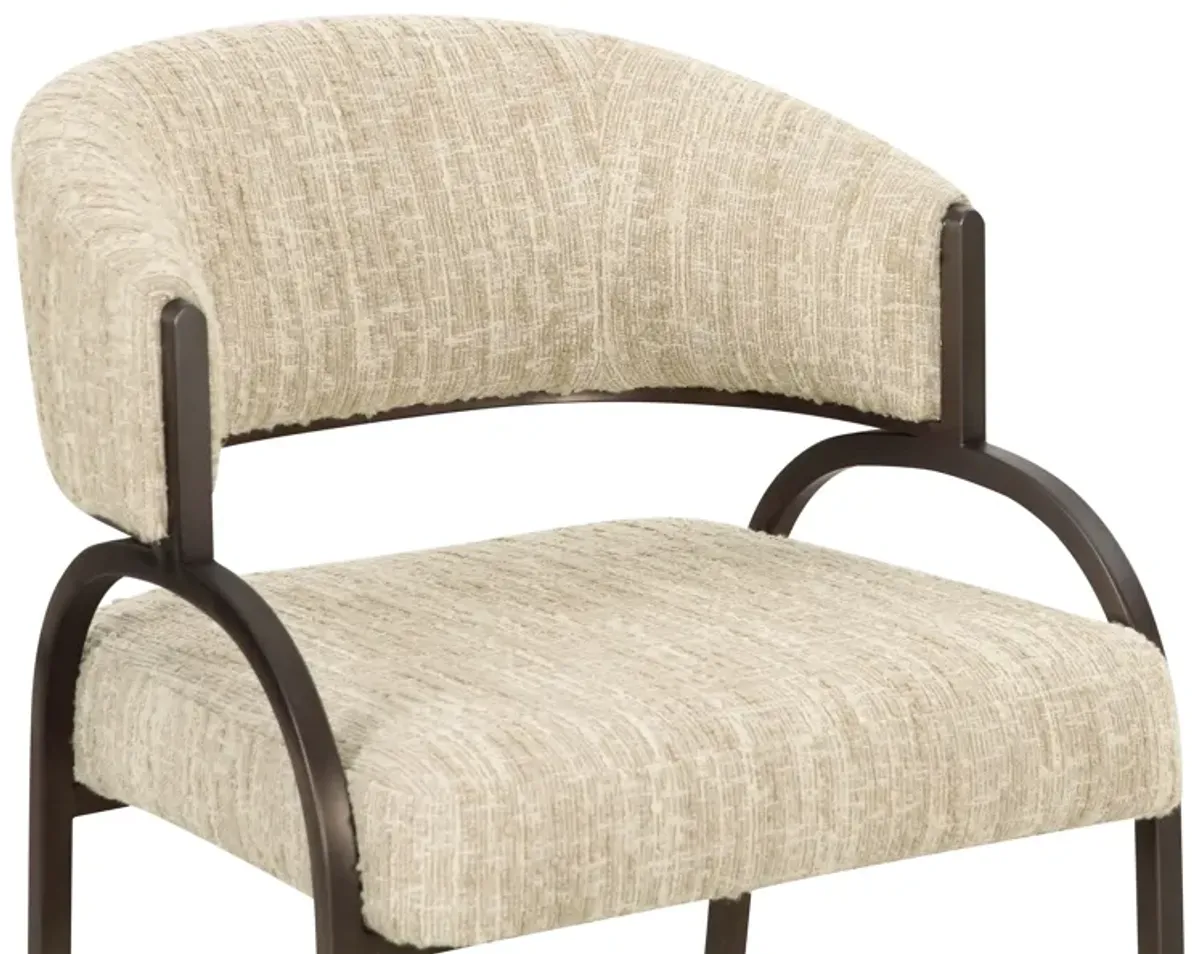 Tatum Cream Textured Performance Boucle Dining Chair