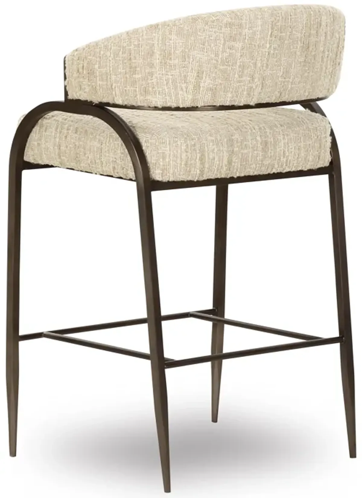 Tatum Cream Textured Performance Boucle Counter Stool