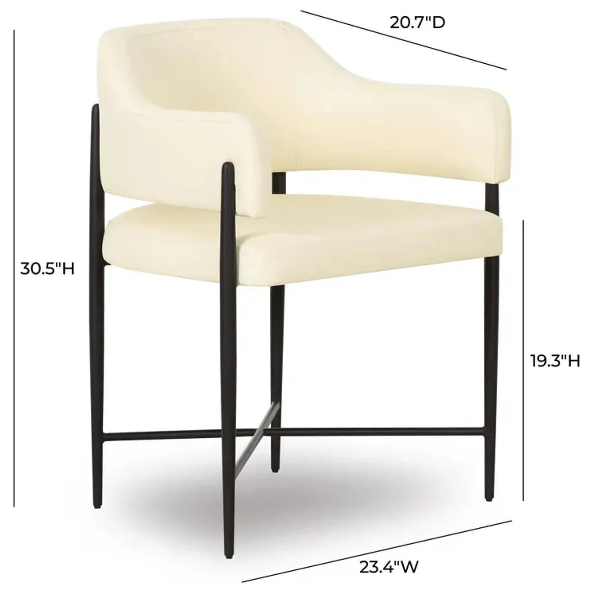 Sezanne Cream Vegan Leather Dining Chair