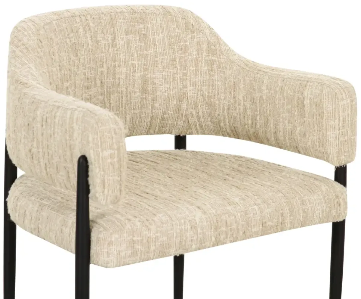 Sezanne Cream Textured Performance Boucle Dining Chair