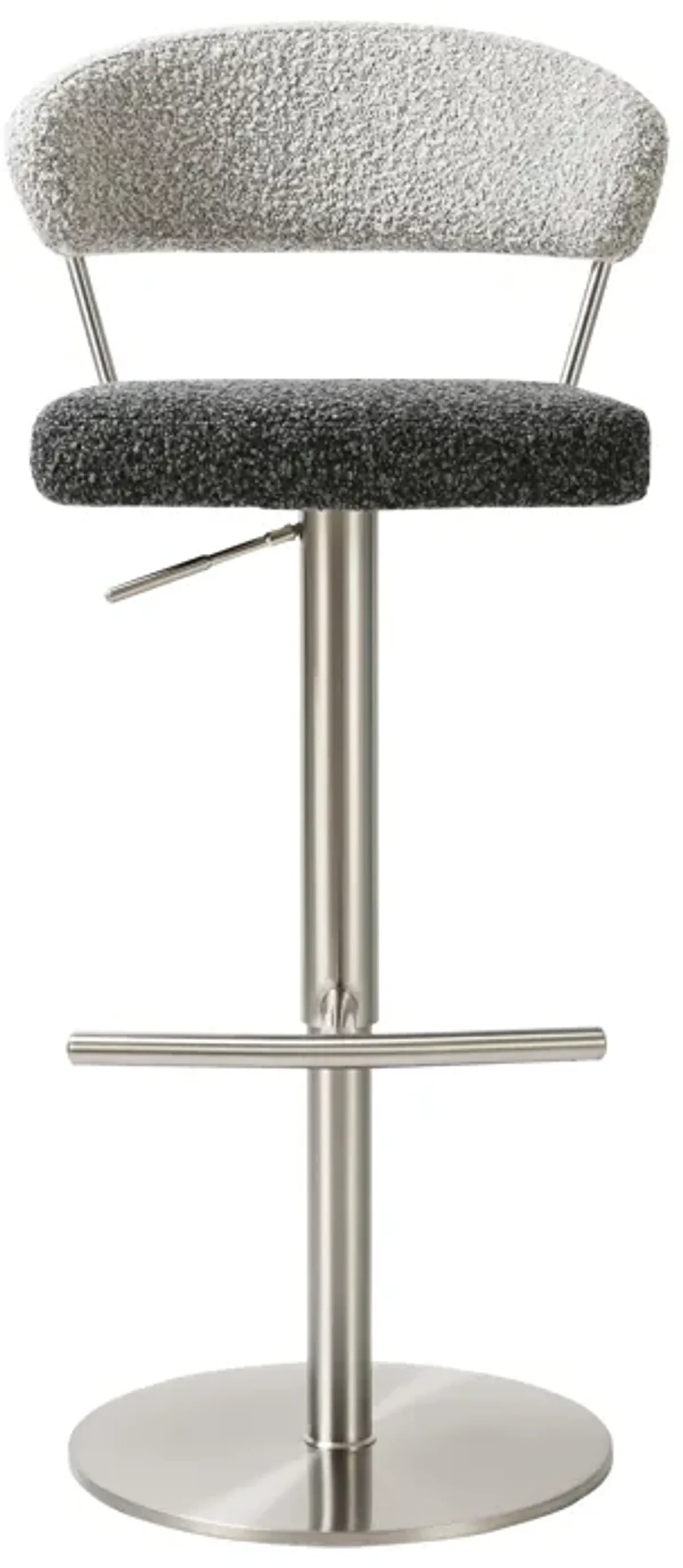 Cosmo Black and Grey Boucle Adjustable Stool