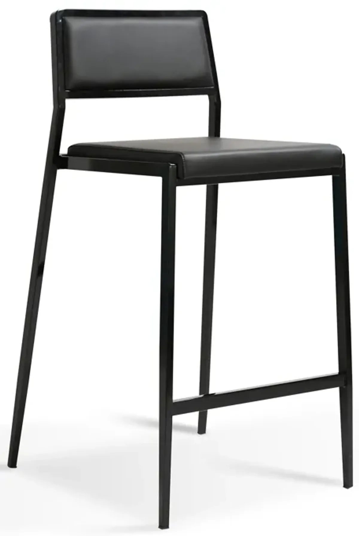 Gale Black Performance Vegan Leather Stackable Stool - Set of 2