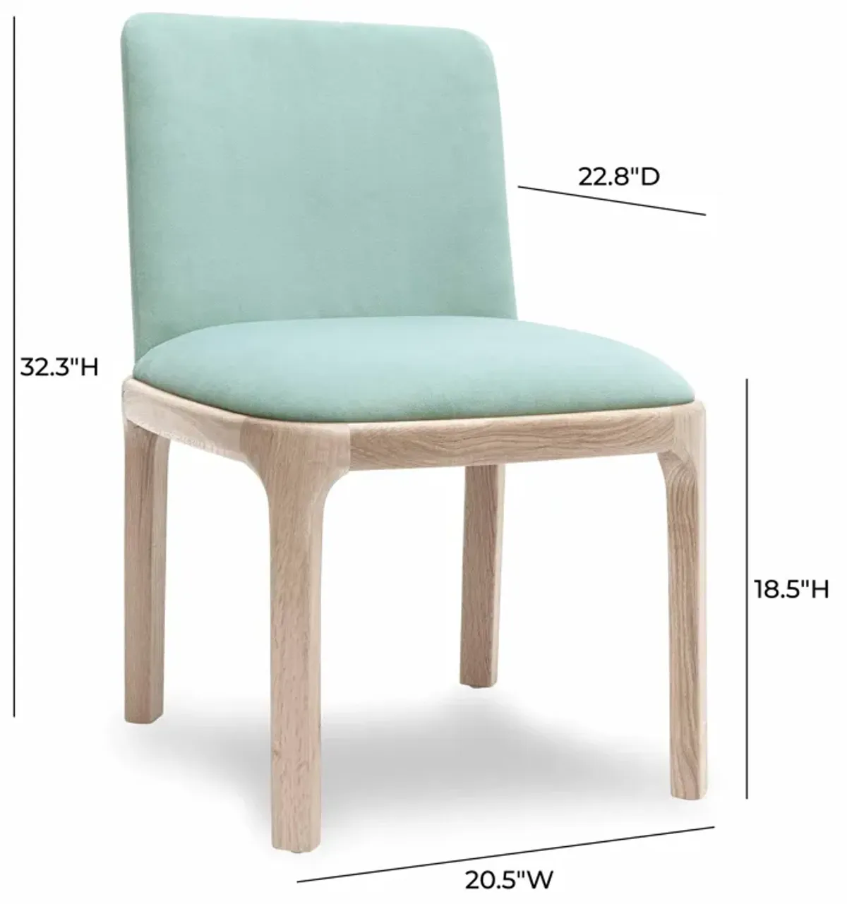 Rebecca Light Blue Performance Velvet Dining Chair