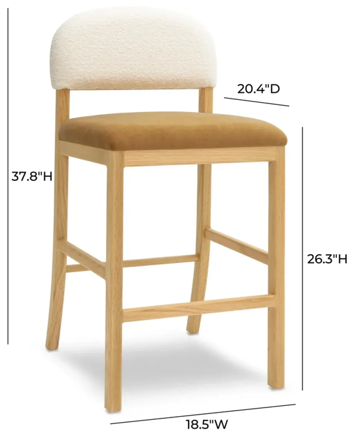 Calla Cognac Performance Velvet Counter Stool