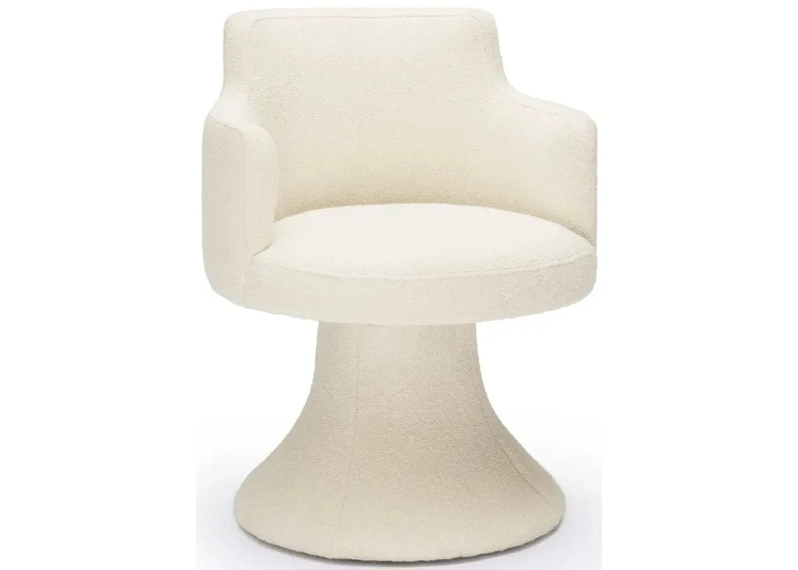 Jeffree Cream Performance Boucle Swivel Dining Chair