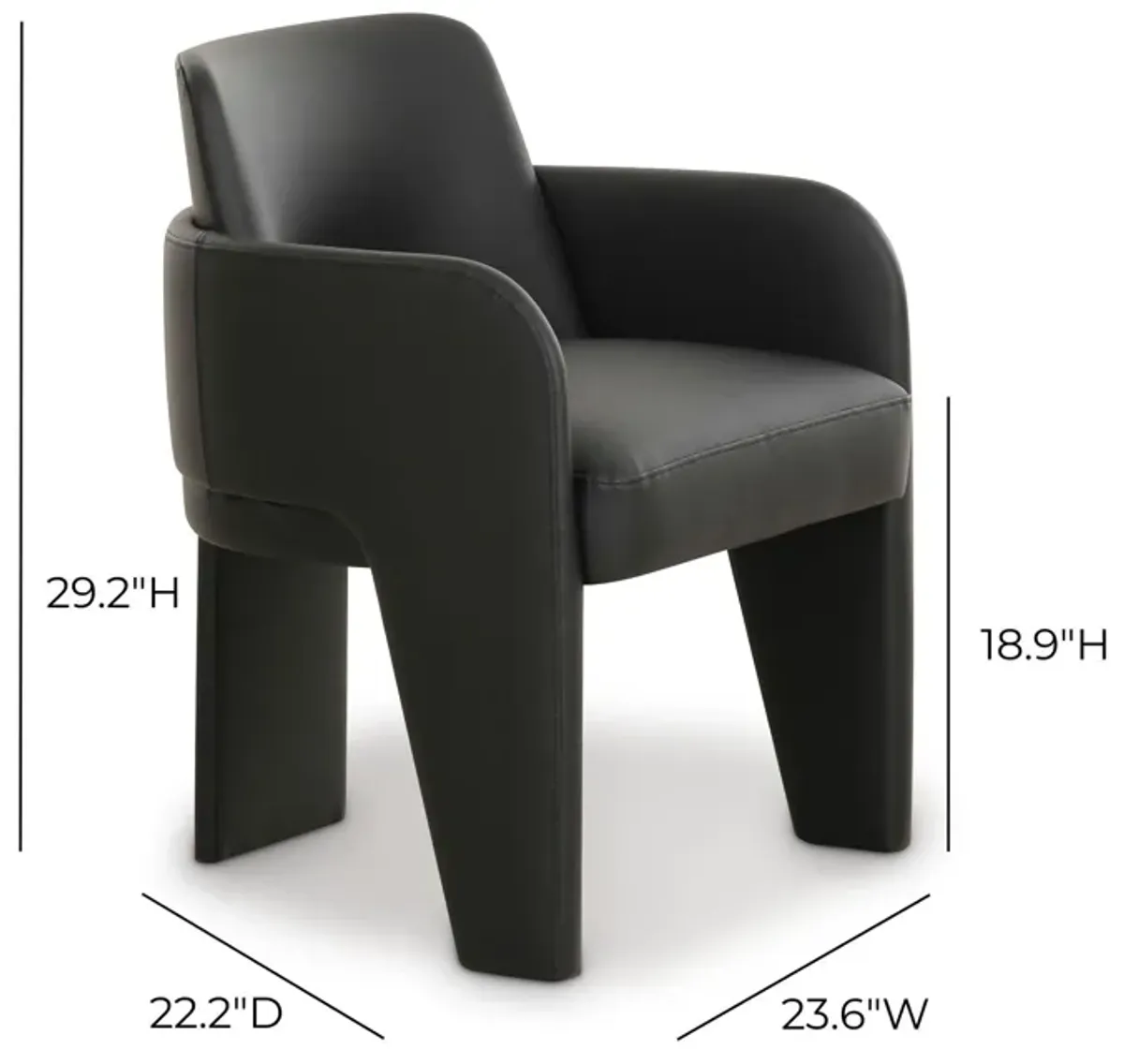 Leo Black Performance Vegan Leather Dining Chair