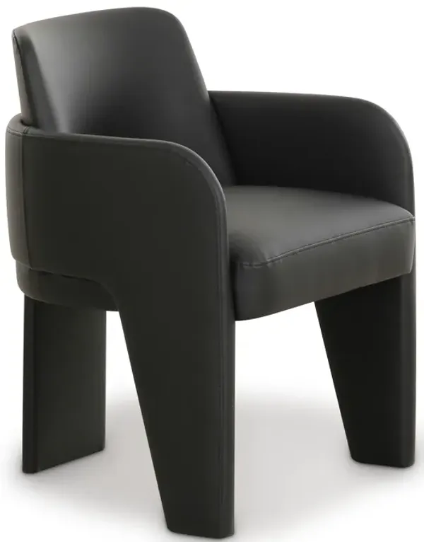 Leo Black Performance Vegan Leather Dining Chair