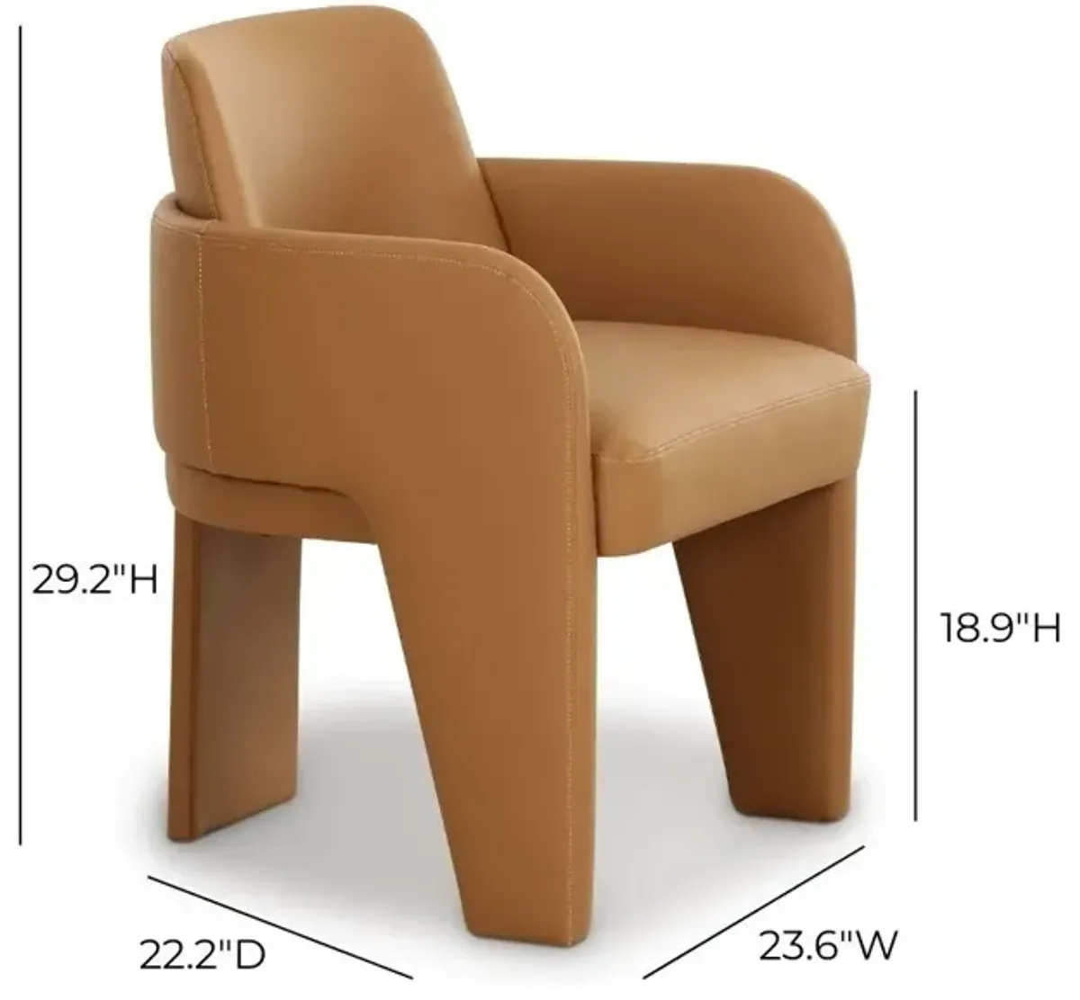 Leo Tan Performance Vegan Leather Dining Chair