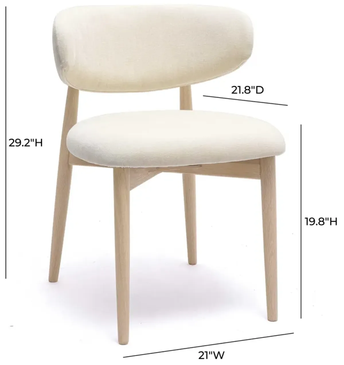 Zinea Cream Performance Textured Velvet Dining Chair