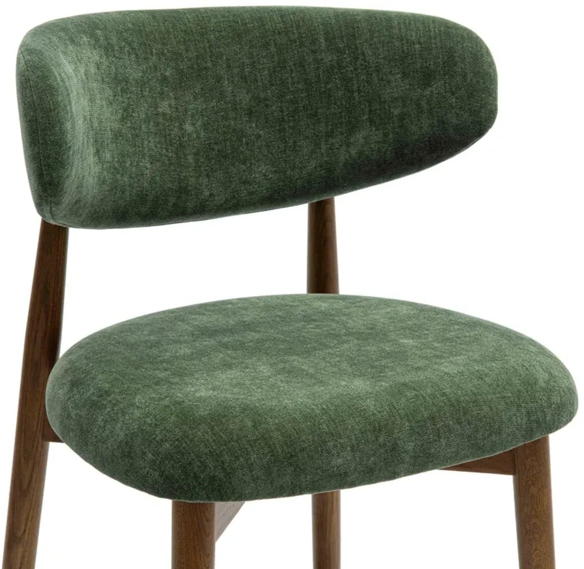 Zinea Forest Green Performance Textured Velvet Dining Chair