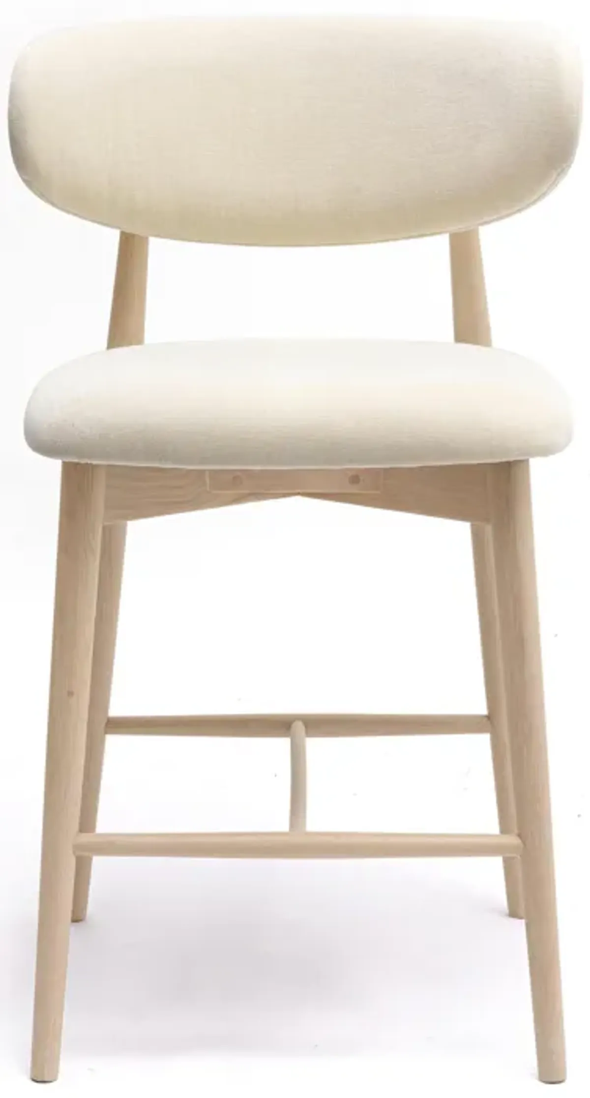 Zinea Cream Performance Textured Velvet Counter Stool