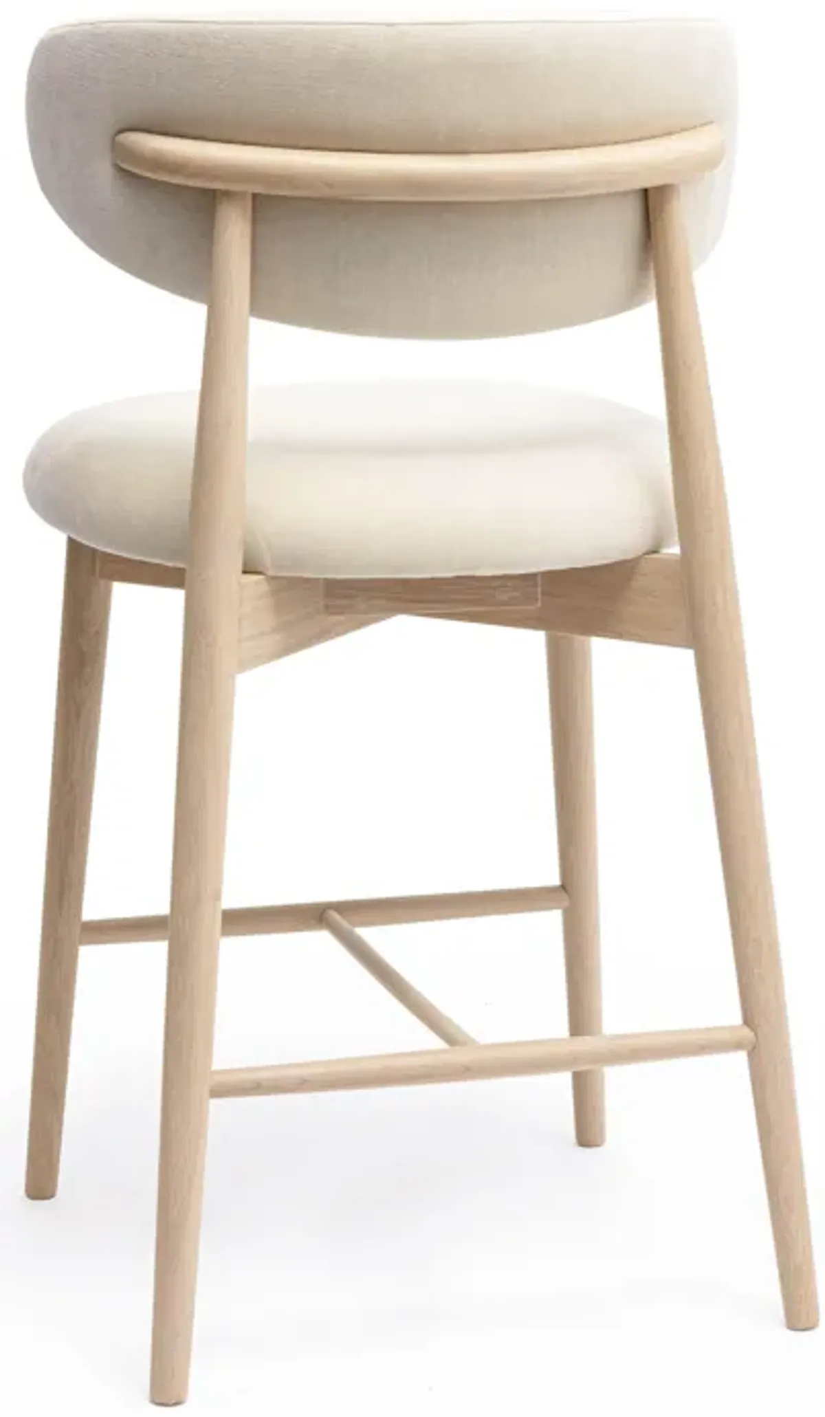 Zinea Cream Performance Textured Velvet Counter Stool