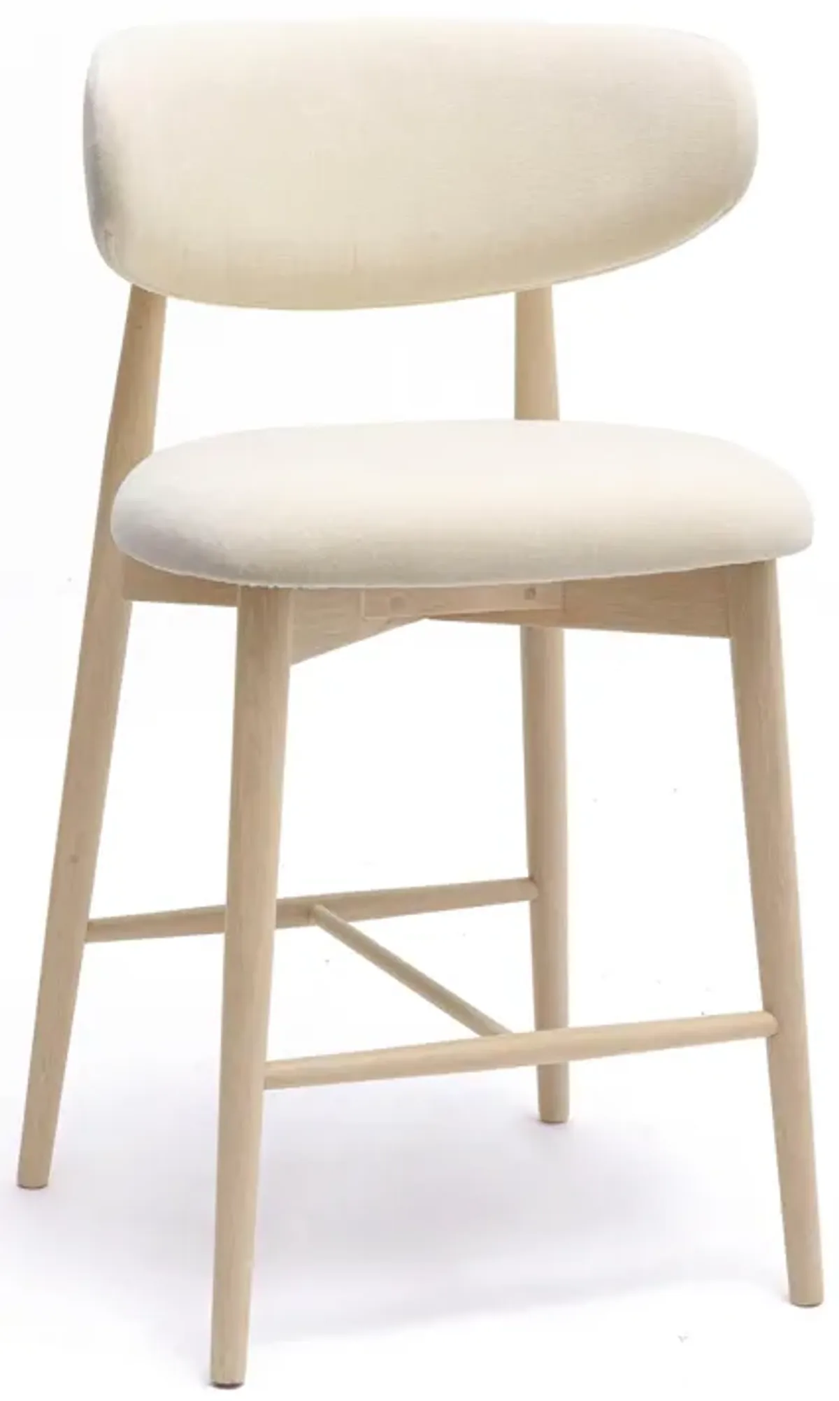 Zinea Cream Performance Textured Velvet Counter Stool