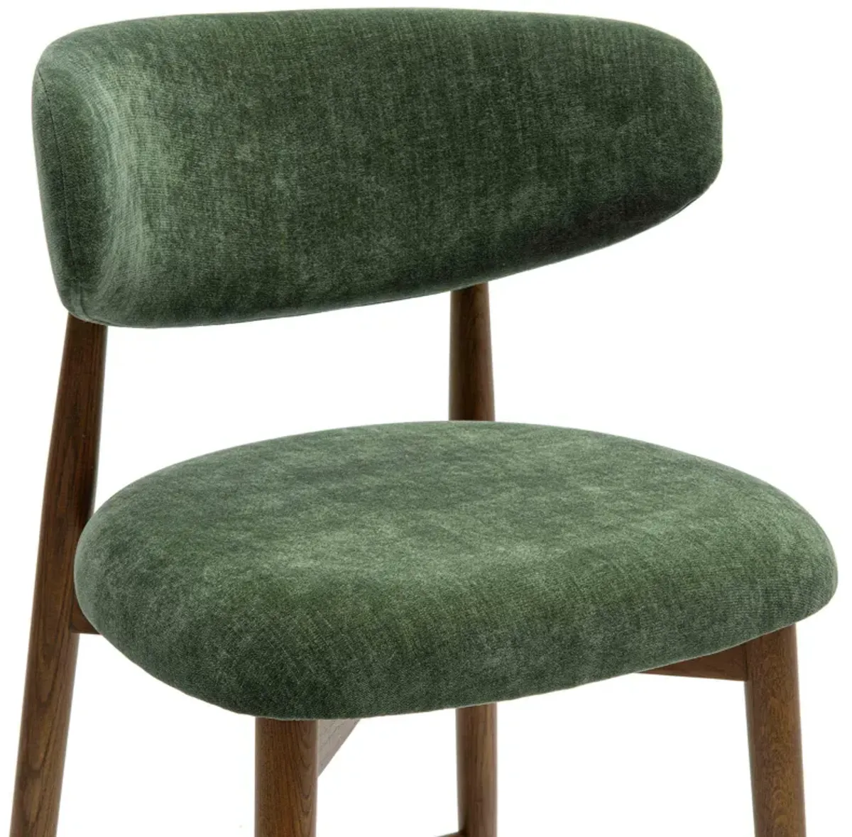 Zinea Forest Green Performance Textured Velvet Counter Stool