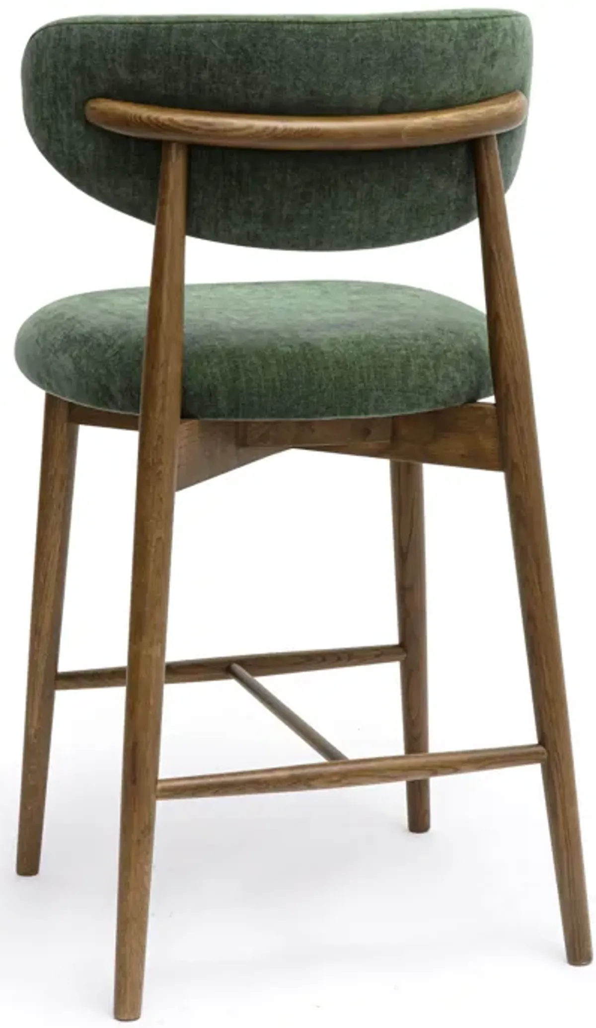 Zinea Forest Green Performance Textured Velvet Counter Stool