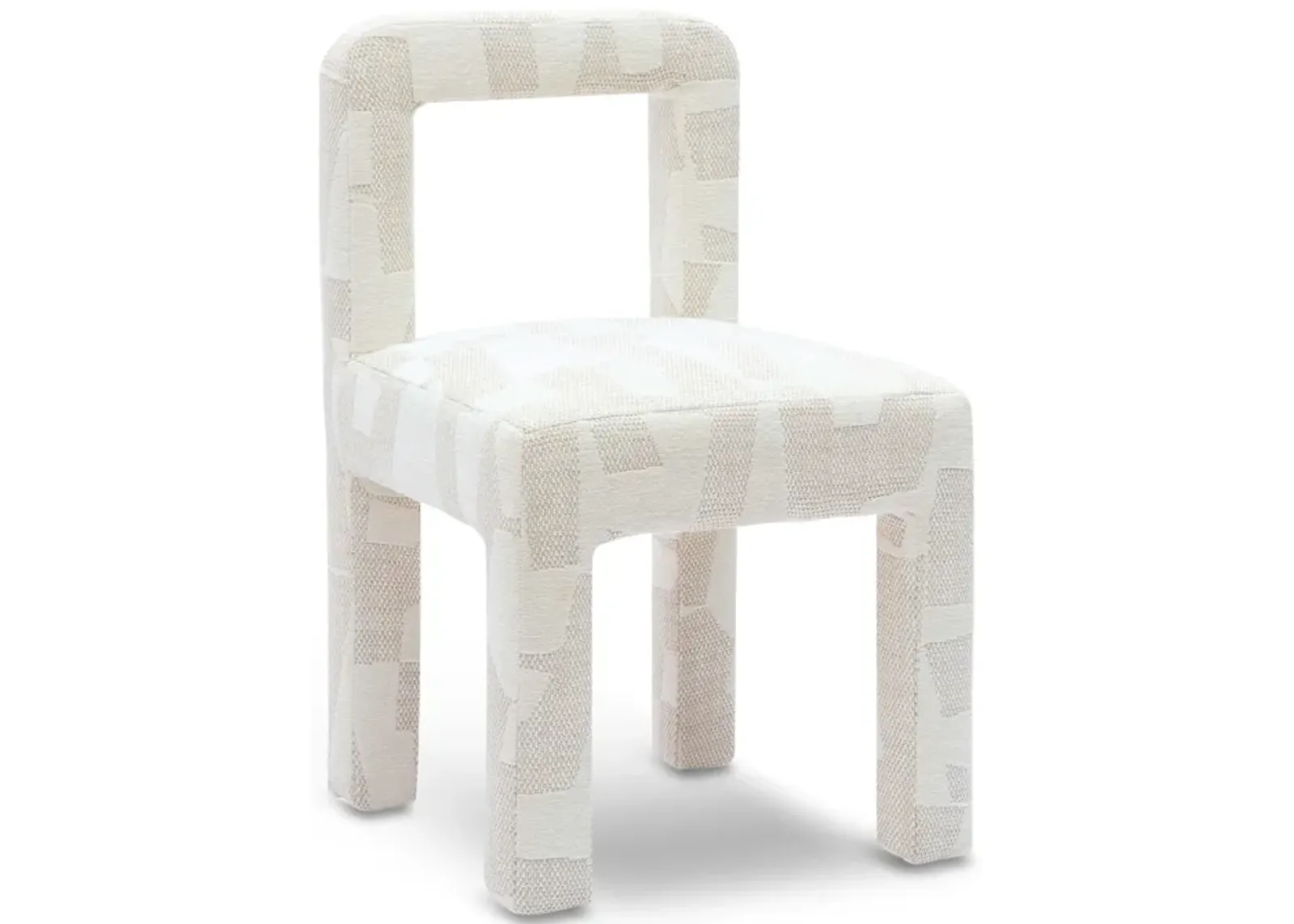 Hazel Cream Patterned Jacquard Dining Chair