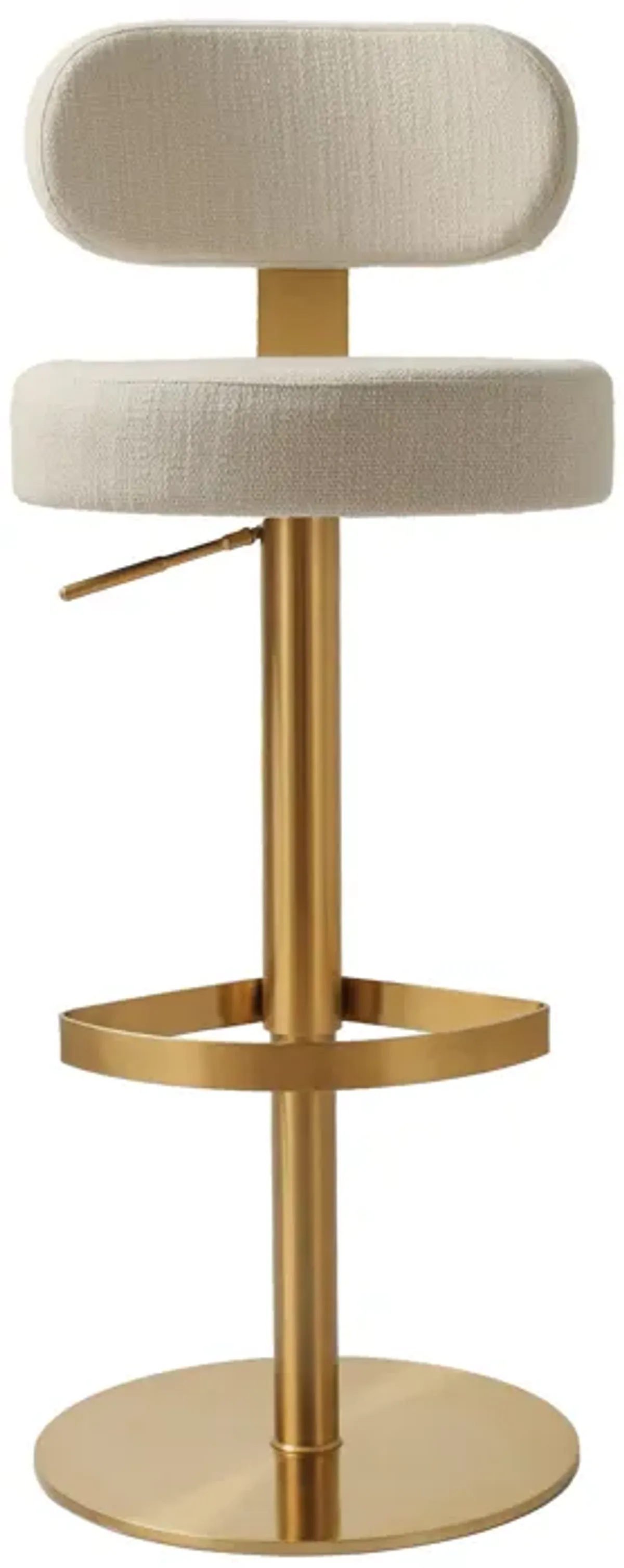 Primrose Cream Textured Performance Fabric Adjustable Stool