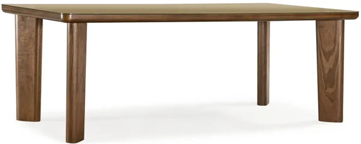 Oani Walnut and Glass Long Dining Table