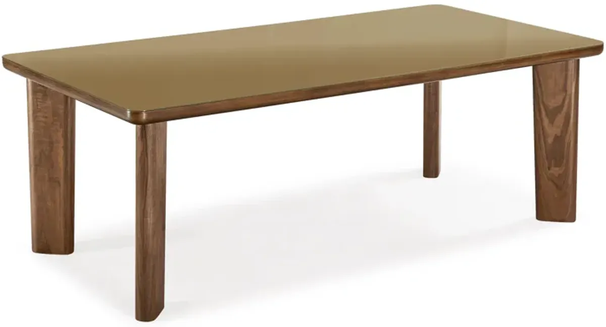 Oani Walnut and Glass Long Dining Table