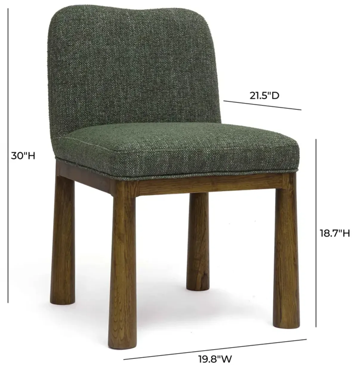 Tiara Forest Green Performance Basketweave Fabric Dining Chair