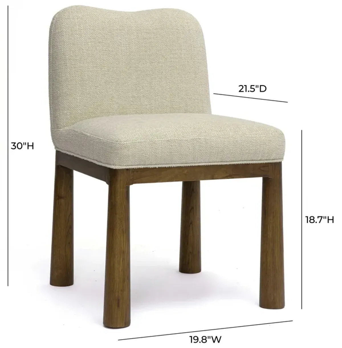 Tiara Cream Performance Basketweave Fabric Dining Chair