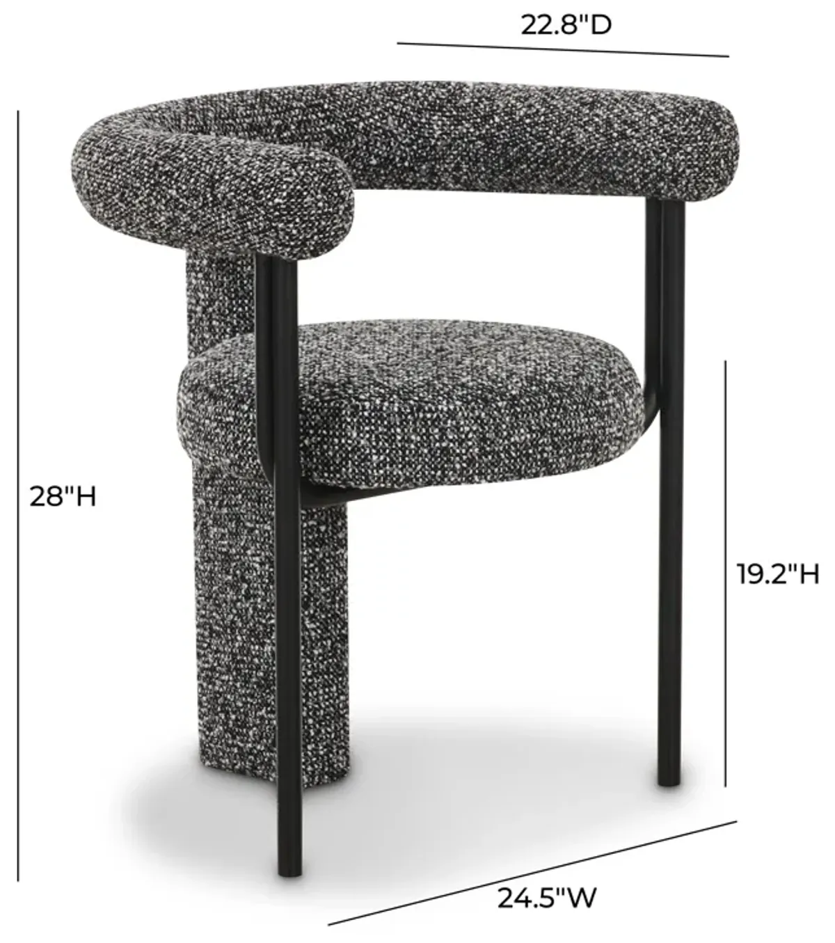 Synn Black Performance Boucle Dining Chair