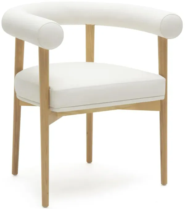 Spara White Vegan Leather Dining Chair