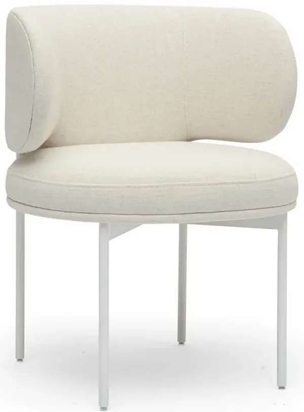 Maureen Cream Performance Upcycled Linen Dining Chair