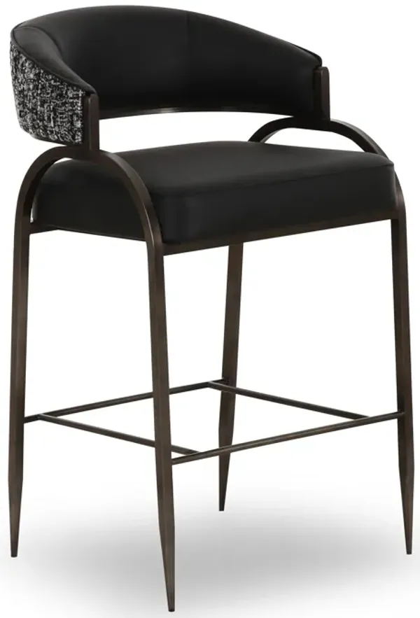 Tatum Black Vegan Leather 2-Tone Counter Stool