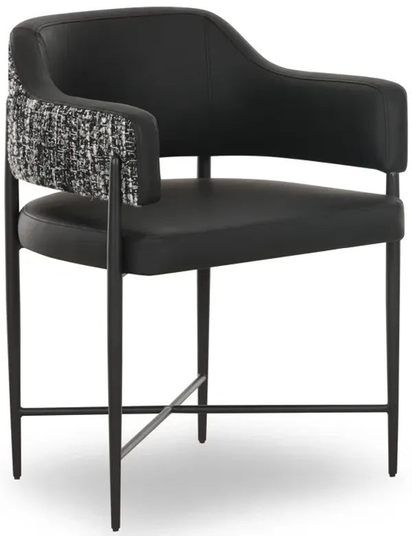 Sezanne Black Vegan Leather 2-Tone Dining Chair