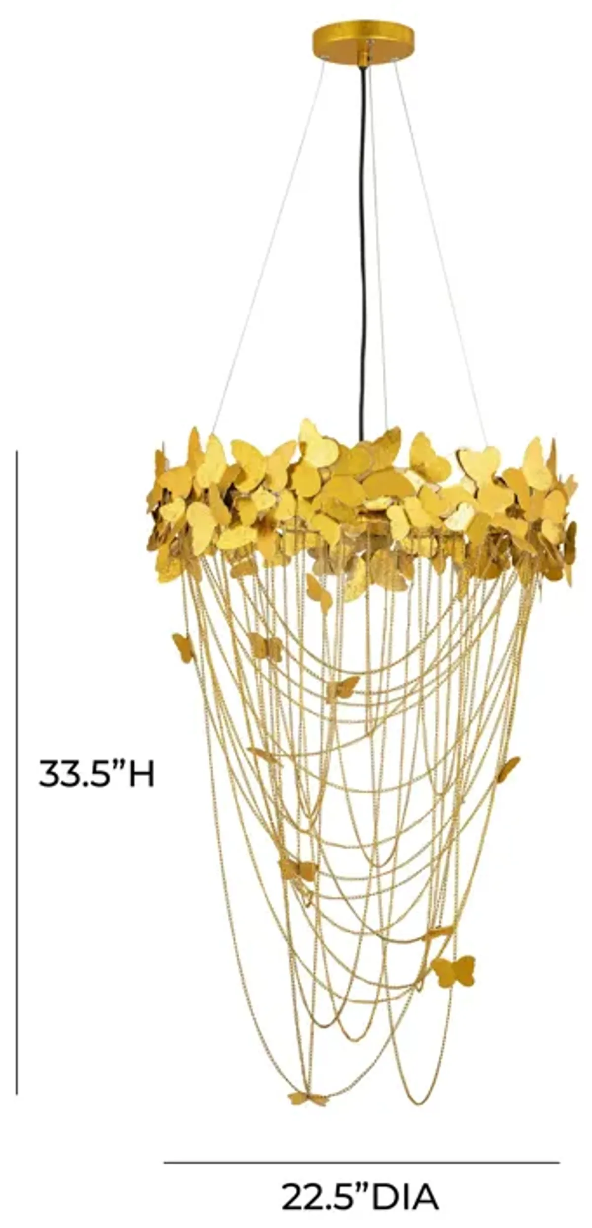 Butterfly Gold Chandelier