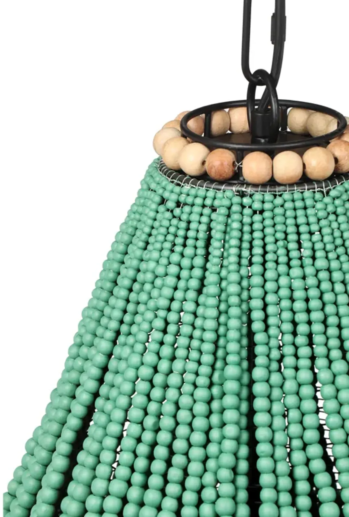 Palani Green Wooden Bead Chandelier