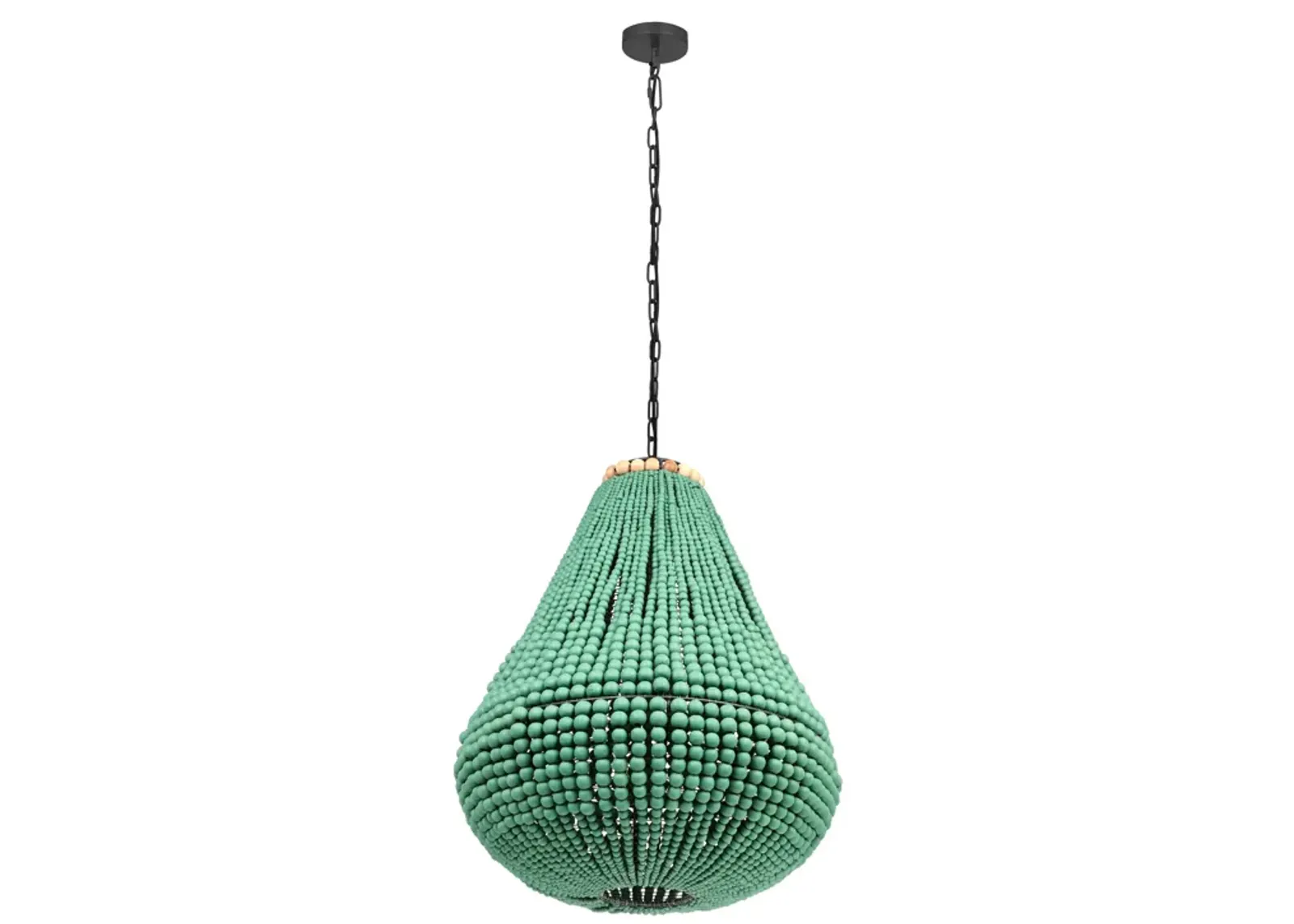 Palani Green Wooden Bead Chandelier