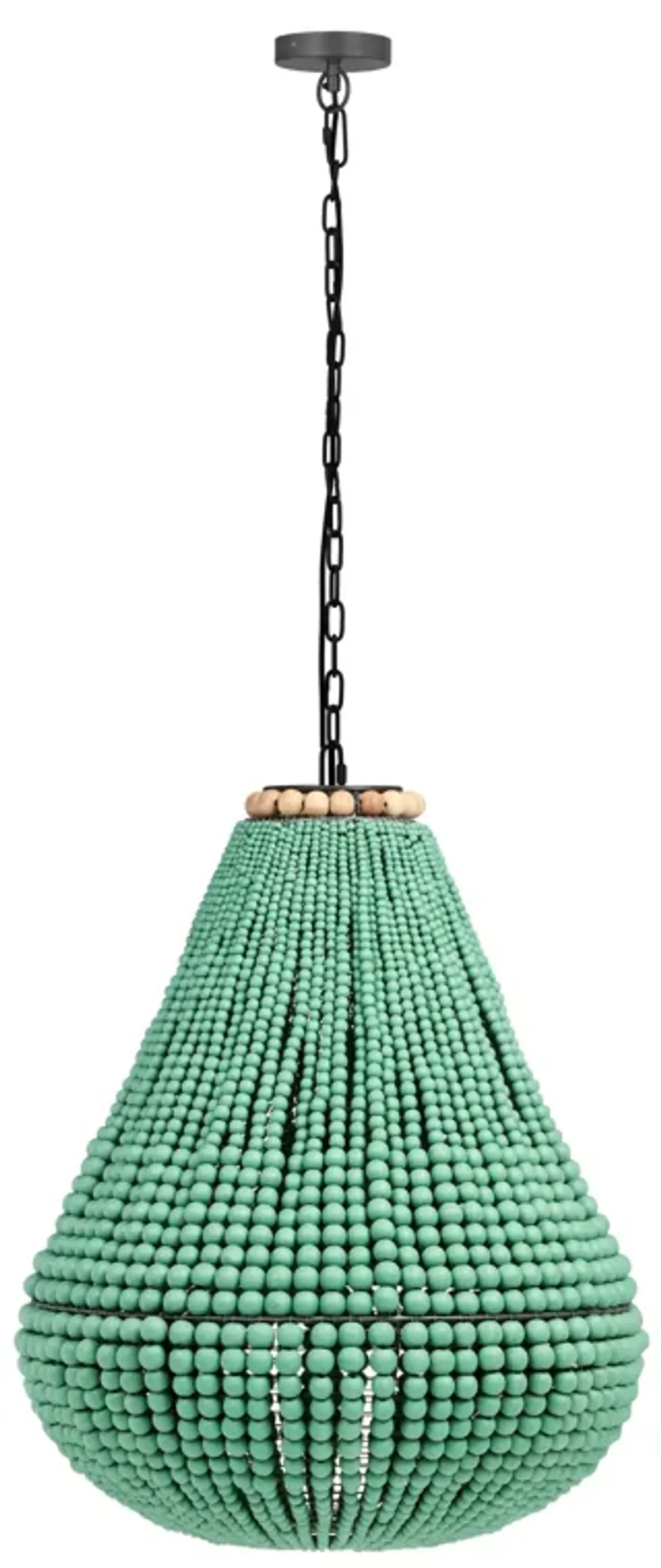 Palani Green Wooden Bead Chandelier