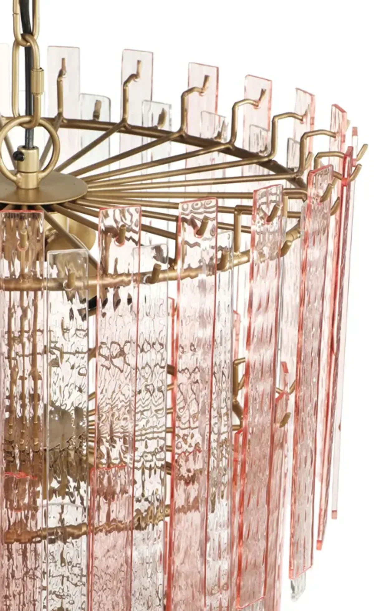 Hampshire Pink Acrylic 3-Tier Chandelier