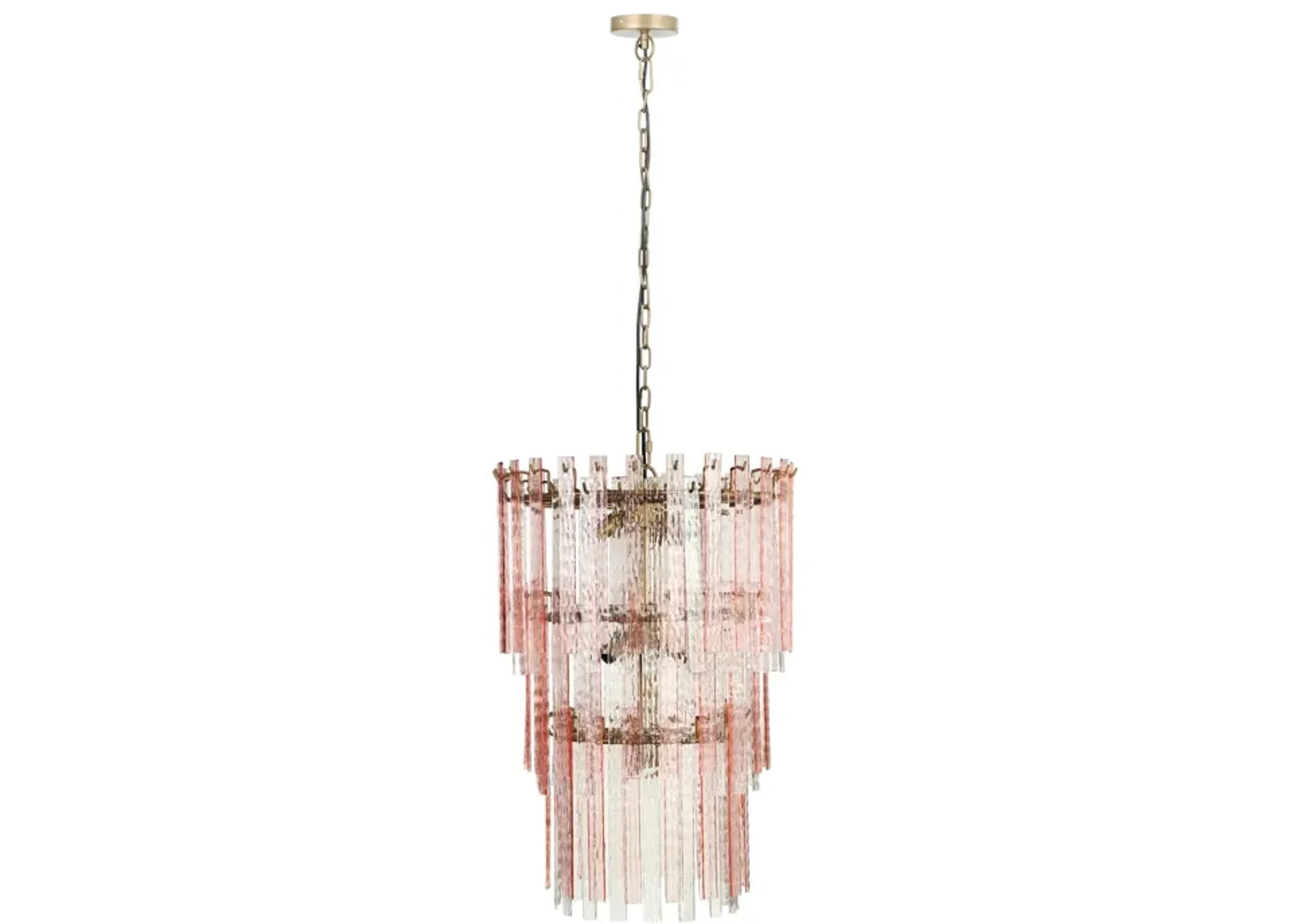 Hampshire Pink Acrylic 3-Tier Chandelier